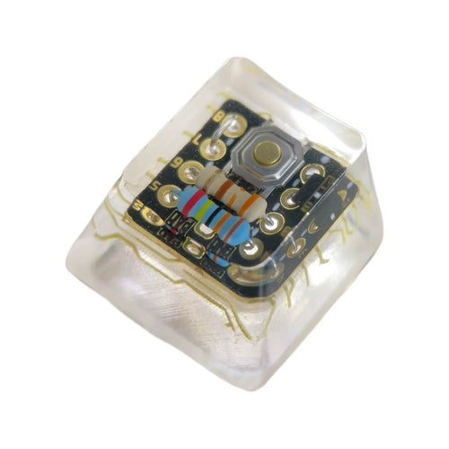 KeycapGuru Circuit Board Translucent Resin Artisan Keycap - Black, OEM R4, 1U