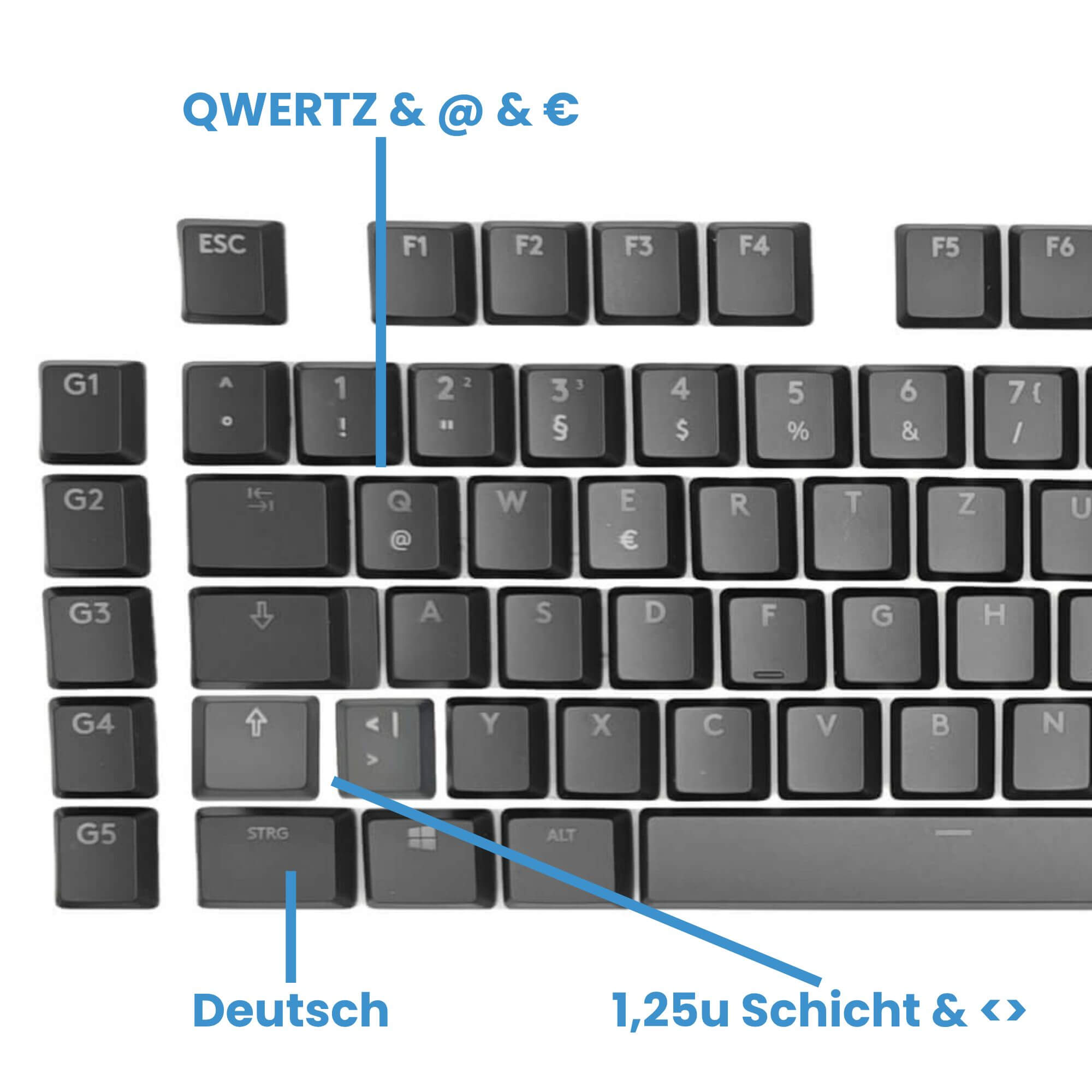 Logitech G915 / G815 / G913 / G813 Keycaps Replacement Keycap Set - Multilingual, ABS / PC