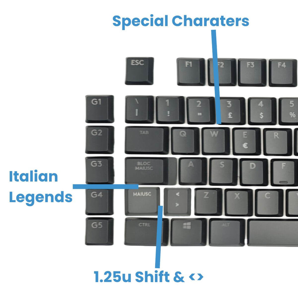Logitech G915 / G815 / G913 / G813 Keycaps Replacement Keycap Set - Multilingual, ABS / PC
