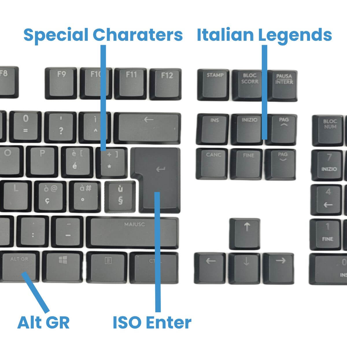 Logitech G915 / G815 / G913 / G813 Keycaps Replacement Keycap Set - Multilingual, ABS / PC