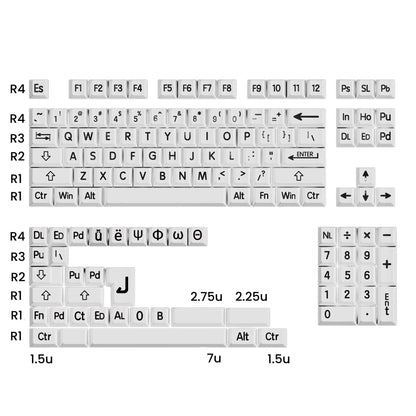 Juegos de teclas KeycapGuru Minimalism MOA - PBT, 113 teclas