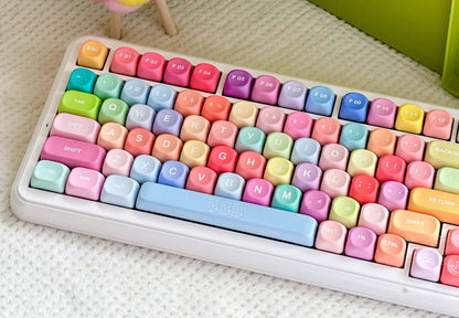 KeycapGuru Rainbow Candy MOA Keycap Set - PBT, 133 Keys