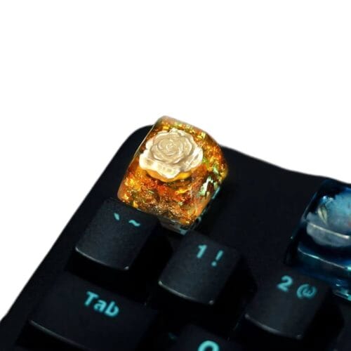 KeycapGuru Golden Rose Resin Artisan Keycap