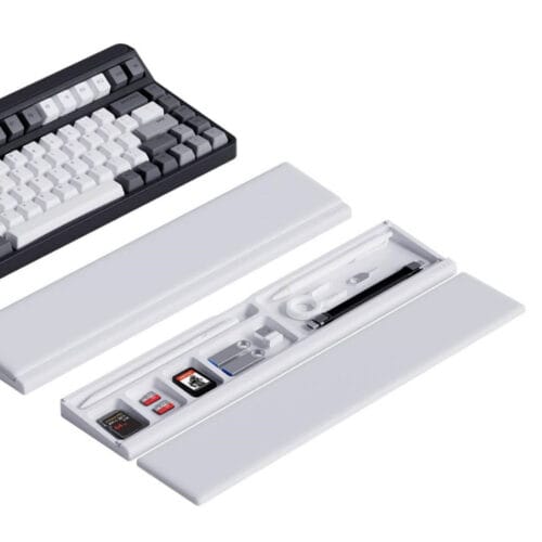 KeycapGuru Keyboard Wrist Rest with Storage Space, White