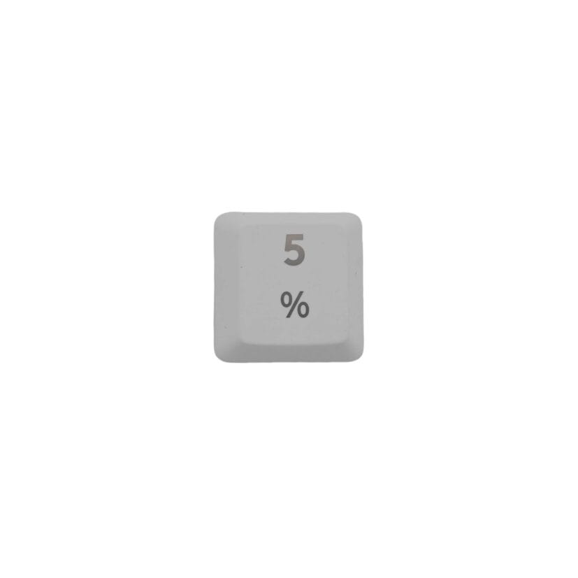 KeycapGuru "5 / %" Replacement Keycap for Logitech G915 / G913 / G815 / G813 Low Profile Mechanical Keyboards, White