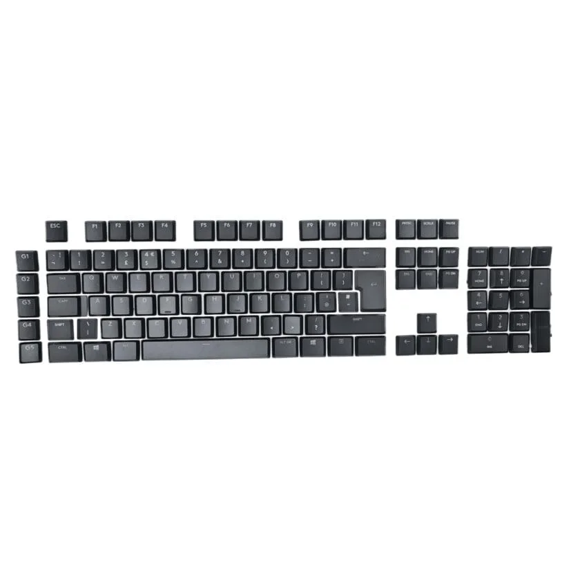 KeycapGuru Logitech G915 / G913 / G815 / G813 Juego de teclas de repuesto para teclados mecánicos de perfil bajo, inglés (GB), tamaño completo, negro