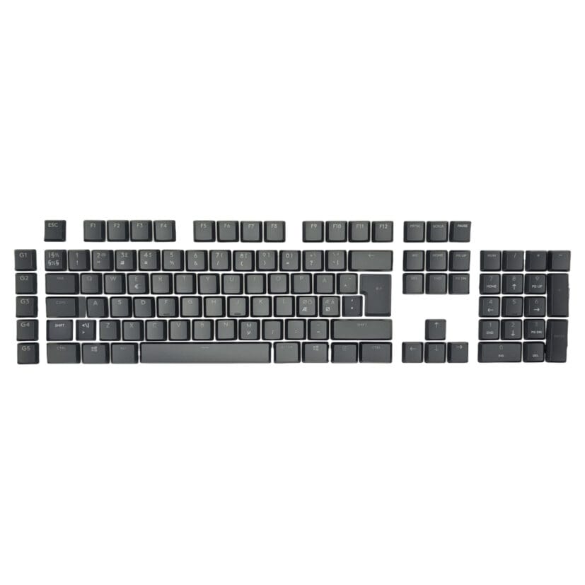 KeycapGuru Logitech G915 / G913 / G815 / G813 Low Profile Mechanical Keyboards Replacement Keycap Set, Nordic, Full Size, Black