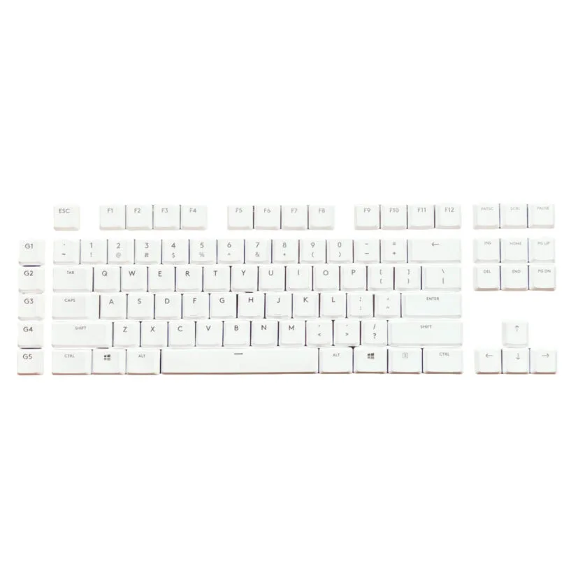 KeycapGuru Logitech G915 TKL / G913 TKL Low Profile Mechanical Keyboards Replacement Keycap Set, 87 Keys, White