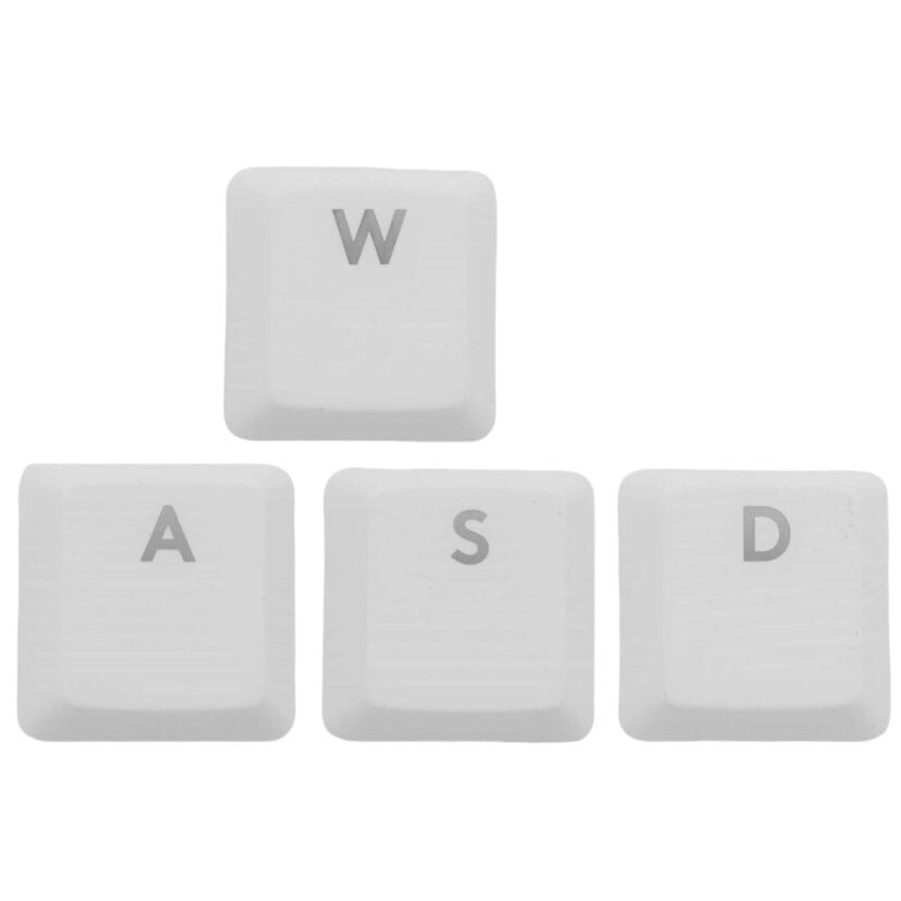 KeycapGuru WASD Replacement Keycaps for Logitech G915 / G913 / G815 / G813 Low Profile Mechanical Keyboards, White